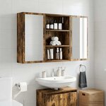 vidaXL Armoire murale de salle de bain Chêne Fumé 40 x 16 x 62 5 cm