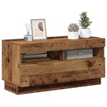 vidaXL Meuble TV avec lumières LED vieux bois bois d'ingénierie