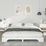 vidaXL Cadre de lit surélevé avec stockage Blanc Bois massif en pin