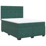 vidaXL Sommier à lattes de lit et matelas Vert foncé 140x190cm Velours