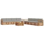 vidaXL Ensemble de canapés d'extérieur 9 pc Gris Naturel et Clair