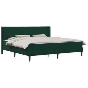 vidaXL Cadre de lit avec matelas Vert foncé 180 x 200 cm Velours
