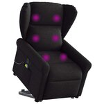 vidaXL Fauteuil inclinable de massage électrique Noir Tissu