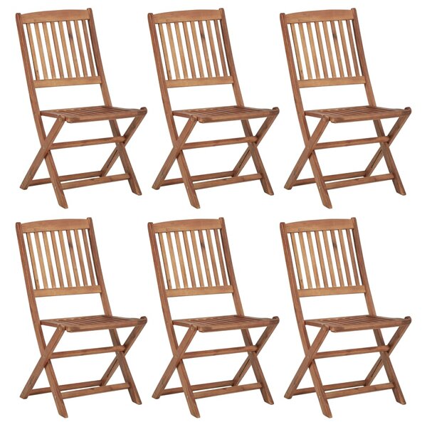 vidaXL Chaises pliables de jardin lot de 6 Bois d'acacia solide