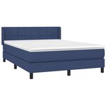 vidaXL Sommier à lattes de lit avec matelas Bleu 140x190 cm Tissu