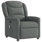 vidaXL Fauteuil de massage inclinable Gris foncé Tissu