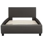 vidaXL Cadre de lit avec LED sans matelas gris similicuir 90x200 cm