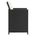 vidaXL Chaises de jardin lot de 2 avec coussins Résine tressée Noir