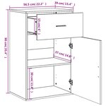 vidaXL Armoire de rangement noir 56 5x39x90 cm bois d'ingénierie