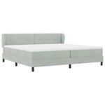 vidaXL Cadre de Lit à Ressorts avec Matelas Gris Clair 200x200 cm Velours