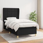 vidaXL Sommier à lattes de lit avec matelas Noir 90x190 cm Tissu