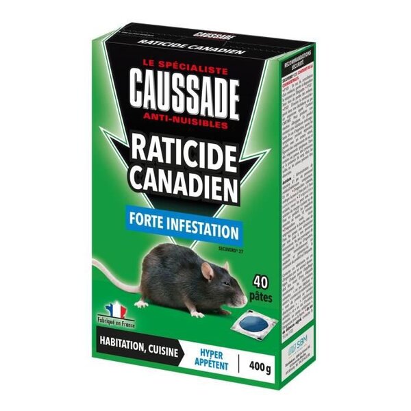 CAUSSADE CARPT400 Souris & Rats - Pat appât Forte Infestation - 150 g Cau