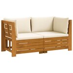 vidaXL Ensemble de canapés d'extérieur avec coussin 2 Pièce Marron