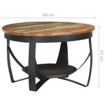 vidaXL Table basse Ø68x43 cm Bois de récupération massif