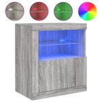 vidaXL Buffet avec lumières LED sonoma gris 60 5x37x67 cm