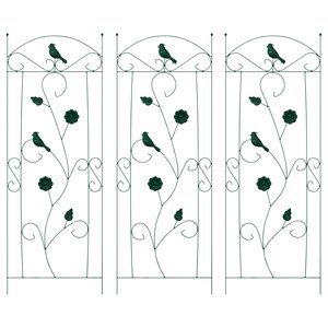vidaXL Clôture de jardin 3 Pièces Vert 112 x 40 cm Acier