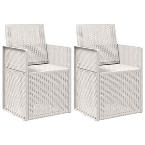 vidaXL Chaises de jardin salle à manger 2 Pièces Blanc PP
