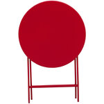 Salon de jardin bistro pliable - table ronde Ø 60 cm avec 2 chaises pliantes - métal thermolaqué rouge