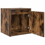 vidaXL Table de chevet murale chêne fumé 38x34x40 cm