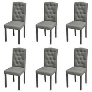vidaXL Chaises à manger lot de 6 gris tissu