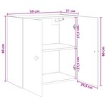 vidaXL Armoire Murale 59 x 31 x 60 cm Bois d'ingénierie Sonoma gris