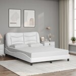 vidaXL Cadre de lit avec LED sans matelas Hvar blanc 140x200 cm