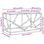 vidaXL Table basse avec dessus en verre noir 78 5x40x41 cm acier