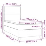 vidaXL Sommier à lattes de lit avec matelas et LED Gris foncé 90x200cm