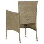 vidaXL Ensemble à manger de jardin et coussins 9 Pièces Poly rotin Beige