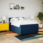vidaXL Sommier à lattes de lit avec matelas Bleu 140x190 cm Tissu