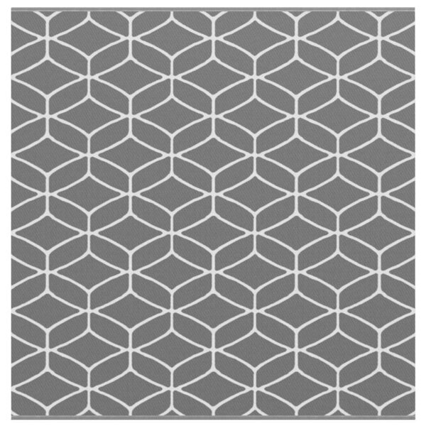 vidaXL Tapis d'extérieur Gris et blanc 250 x 250 cm PP