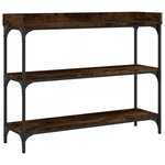 vidaXL Table console avec étagères chêne fumé 100x30x80 cm