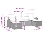 vidaXL Ensemble de canapé de jardin 6 pièces avec coussins en poly rattan noir