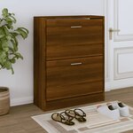 vidaXL Armoire à chaussures Chêne marron 63x24x81 cm Bois d'ingénierie