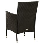 vidaXL Chaises de jardin avec coussins lot de 4 Résine tressée Noir