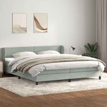 vidaXL Sommier à lattes de lit et matelas gris clair 180x210cm velours
