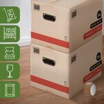 Pack and Move- Lot 60 Cartons Déménagement Livres  Premium - 40 X 30 X 30 Cm - Extrême Résistance 30 KG - Double Épaisseur - 3 Adhésifs Offerts