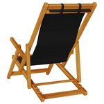 vidaXL Chaises de plage pliantes 2 Pièces en acacia noir et textilène