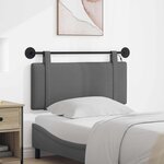 vidaXL Tête de lit suspendue Avec lumière LED Gris foncé Tissu