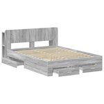 vidaXL Cadre de lit avec rangement Sonoma gris 160 x 200 cm