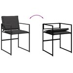 vidaXL Ensemble à manger de jardin avec coussins 5 Pièces noir textilène