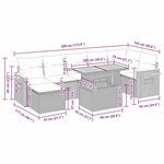 vidaXL Salon de jardin 5 Pièces avec coussins noir résine tressée