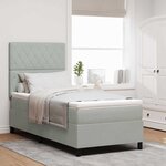 vidaXL Lit à ressorts avec matelas Gris clair 90 x 200 cm Velours