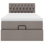 vidaXL Lit ottoman avec matelas taupe 90x200 cm tissu