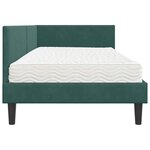 vidaXL Cadre de lit d'angle avec matelas Autre 2 Pièces Vert Velours