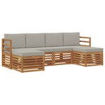 vidaXL Ensemble de canapés d'extérieur 6 pc Gris Naturel et Clair