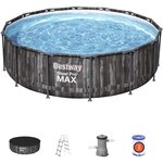 BESTWAY Piscine hors sol ronde Steel Pro Max - Décor bois - 427 x 107 cm