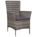 vidaXL Ensemble à manger d'extérieur 9Pièces coussins Résine tressée Gris