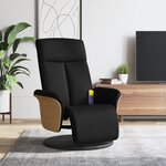 vidaXL Fauteuil inclinable de massage avec repose-pieds noir tissu