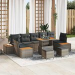 vidaXL Ensemble de canapé de jardin avec coussin avec stockage 10 Pièces